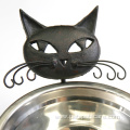 Cute Cat Pet Feeding Bowl Metal Holder